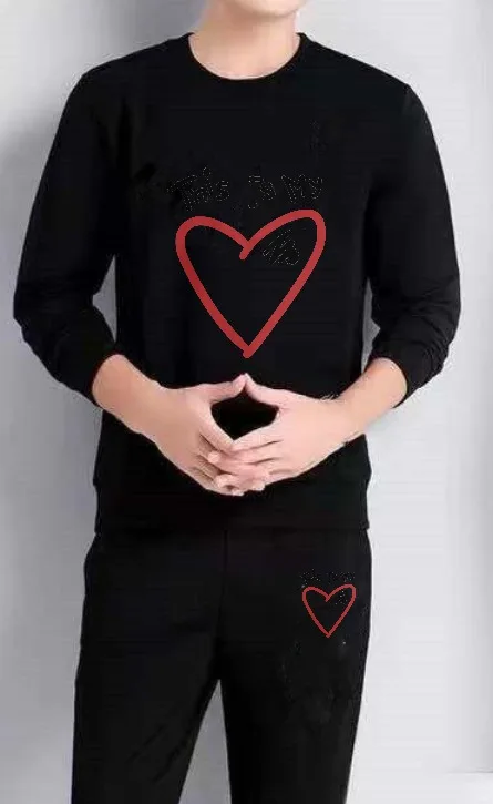 

Мужской комплект, мужской спортивный костюм, спортивные спортивные комплекты с длинными рукавами, осенний мужской спортивный костюм с принтом в виде сердца, мужской спортивный костюм