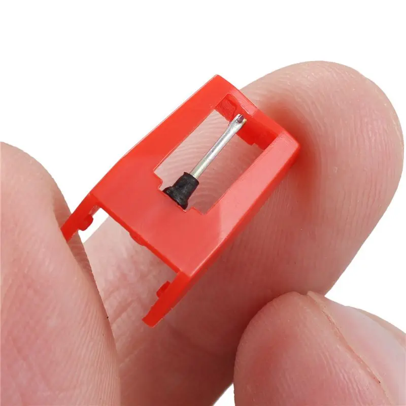 ABMF 6X Turntable Stylus Needle, Phonograph Record Needles for Vinyl LP Gramophone, Red Plastic Metal Stylus Accessories