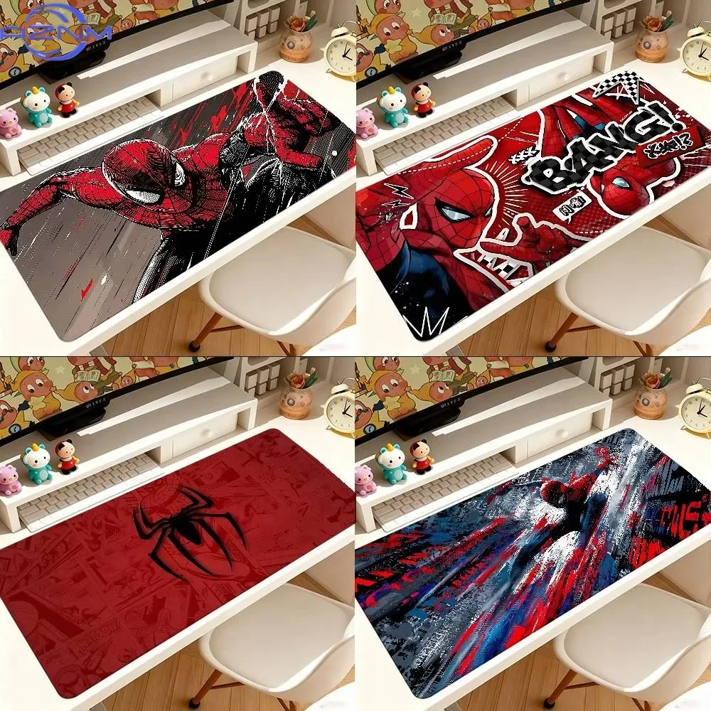 Large Spiderman Desk Mat Anime Gaming Mouse Pad Non Slip Rubber Base Keyboard Mat for PC Laptop Office Home Table Decor