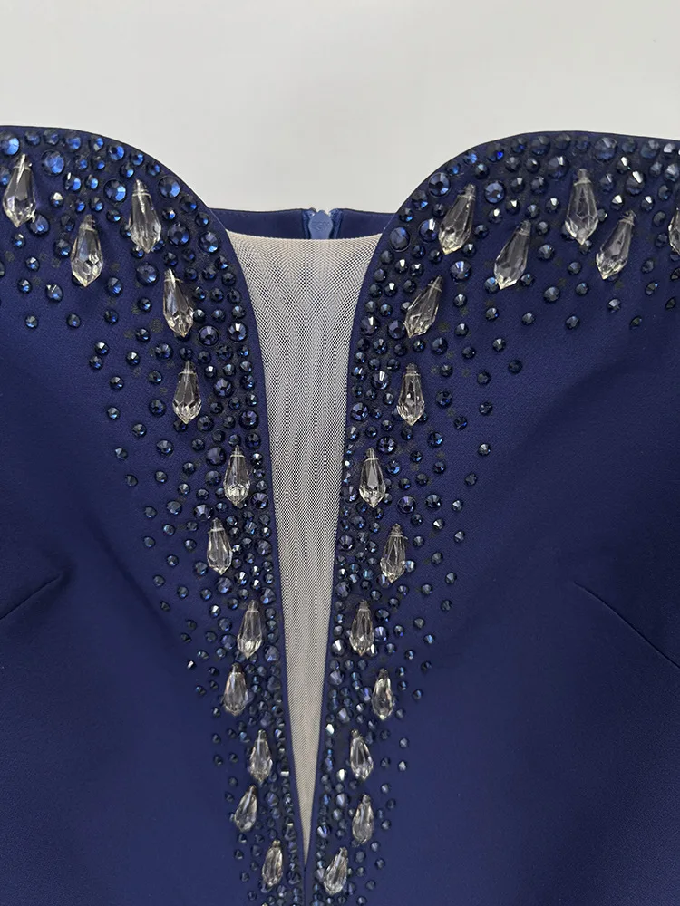 Suknia wieczorowa damska z odkrytymi ramionami, luksusowa, z kryształkami i dżetami, długa do podłogi, na imprezę, bal, model 2026.