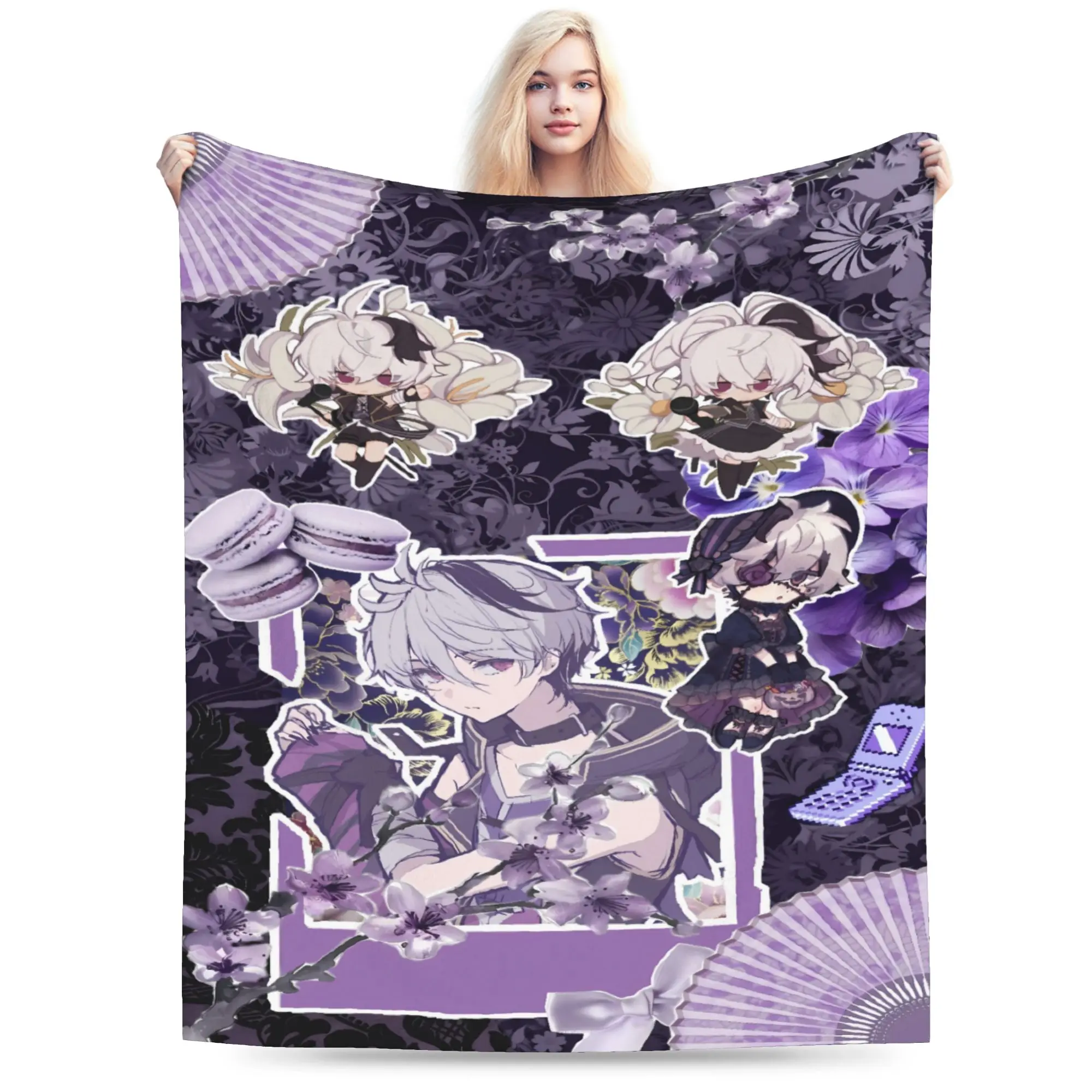 Super Soft Blanket Kids Adult Airplane Travel Singer V4flower Vflower Chibi Bedding Throws  Flannel Bedspread For Bedroom Bed