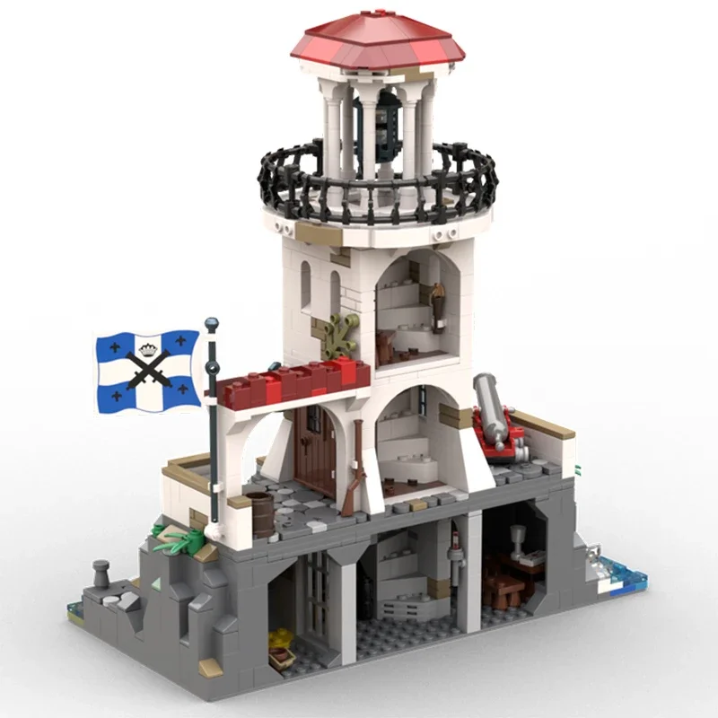 Moc Building Blocks Island Model Empire Fort Lighthouse Technical Bricks DIY Assembly Construction Toys For Childr Holiday Gifts