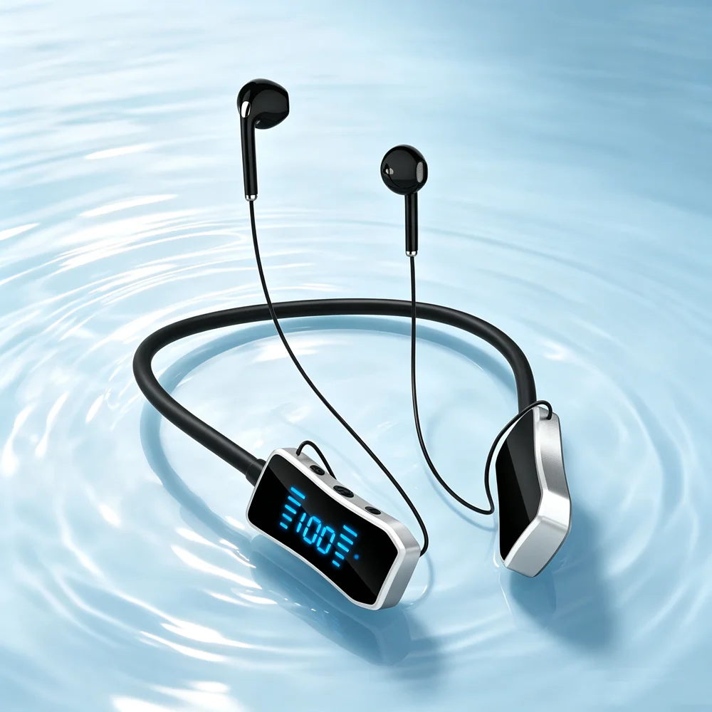 New LED Neck-Mounted Hanging Wireless Headset Neck Bluetooth Headset Ultra-Long Standby Sports Magnetic Earbuds For Smartphone