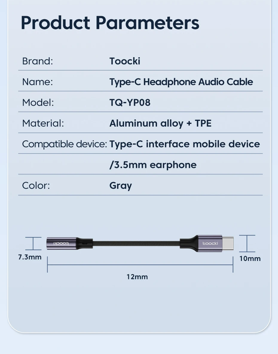 Toocki typ c bis 3,5mm kopfhörer buchse aux usb c kabel kopfhörer adapter 3,5 buchse audio kabel für huawei p20 xiaomi mi 13 samsung – Detail 11