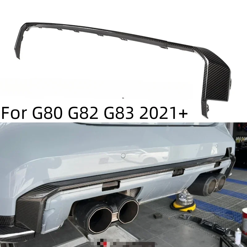 

New! Dry Carbon Fibre Rear Bumper Trim Lip Diffuser Protect Cover for BMW M3 G80 M4 G82 2021+ Car Accessories Rear Lip Back Bump