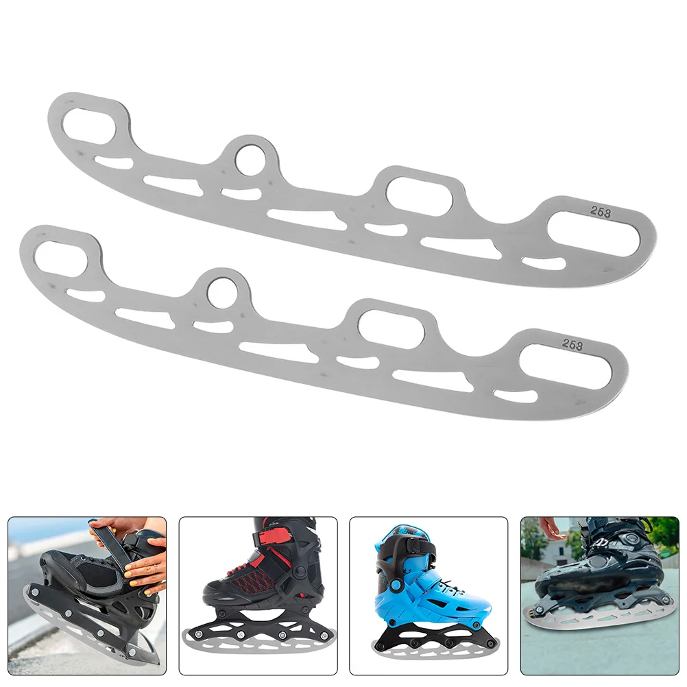 زوج واحد من شفرات هوكي الجليد البديلة المعدنية المتينة لأحذية التزلج على الجليد أجزاء ملحقات التزلج على الجليد في الهواء الطلق
