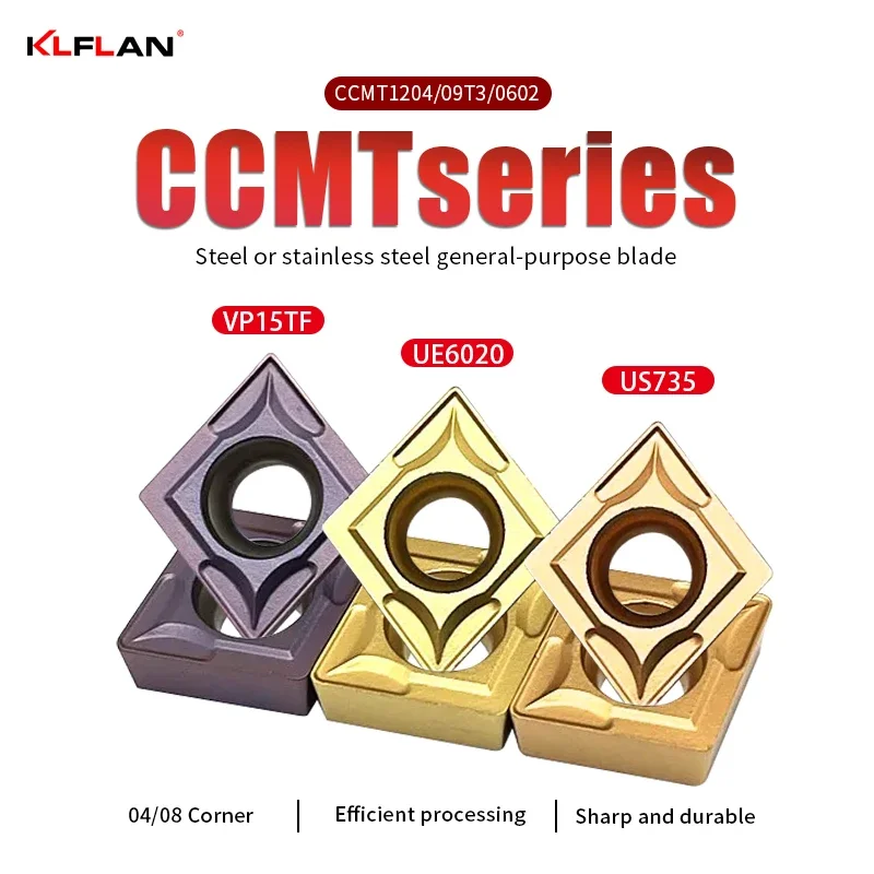 

KLFLAN Boring Turning Tools CCMT120408 CCMT120404 CCMT09T304 CCMT09T308 CCMT060202 CCMT060404 Stainless Steel Lathe Insert