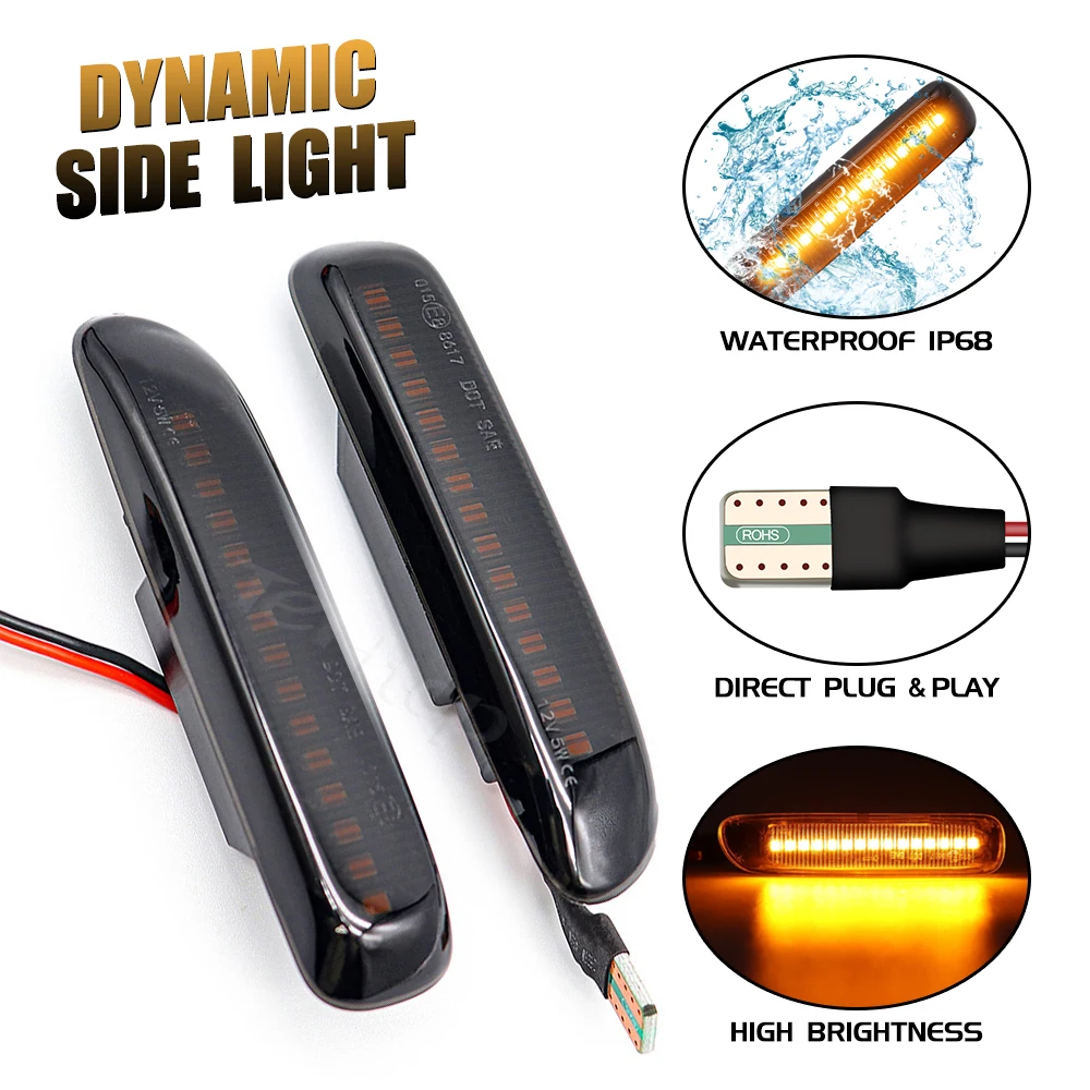 Side Marker Light Sequential Flashing LED Turn Signal Lamp Blinker For BMW 3 Series E46 Limo Coupe Compact Cabriolet Compact