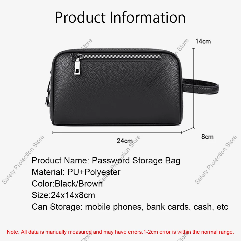 Password Lock Hand Bag Storage Box Combination Lock Safe Organizer Outdoor Travel Large Capacity Portable Multifunctional Bag