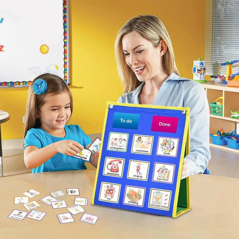 Visual Schedule For Kids Chore Chart Home & School Chore Pocket Chart Toddler Schedule Planning Board Calendar Chart Morning