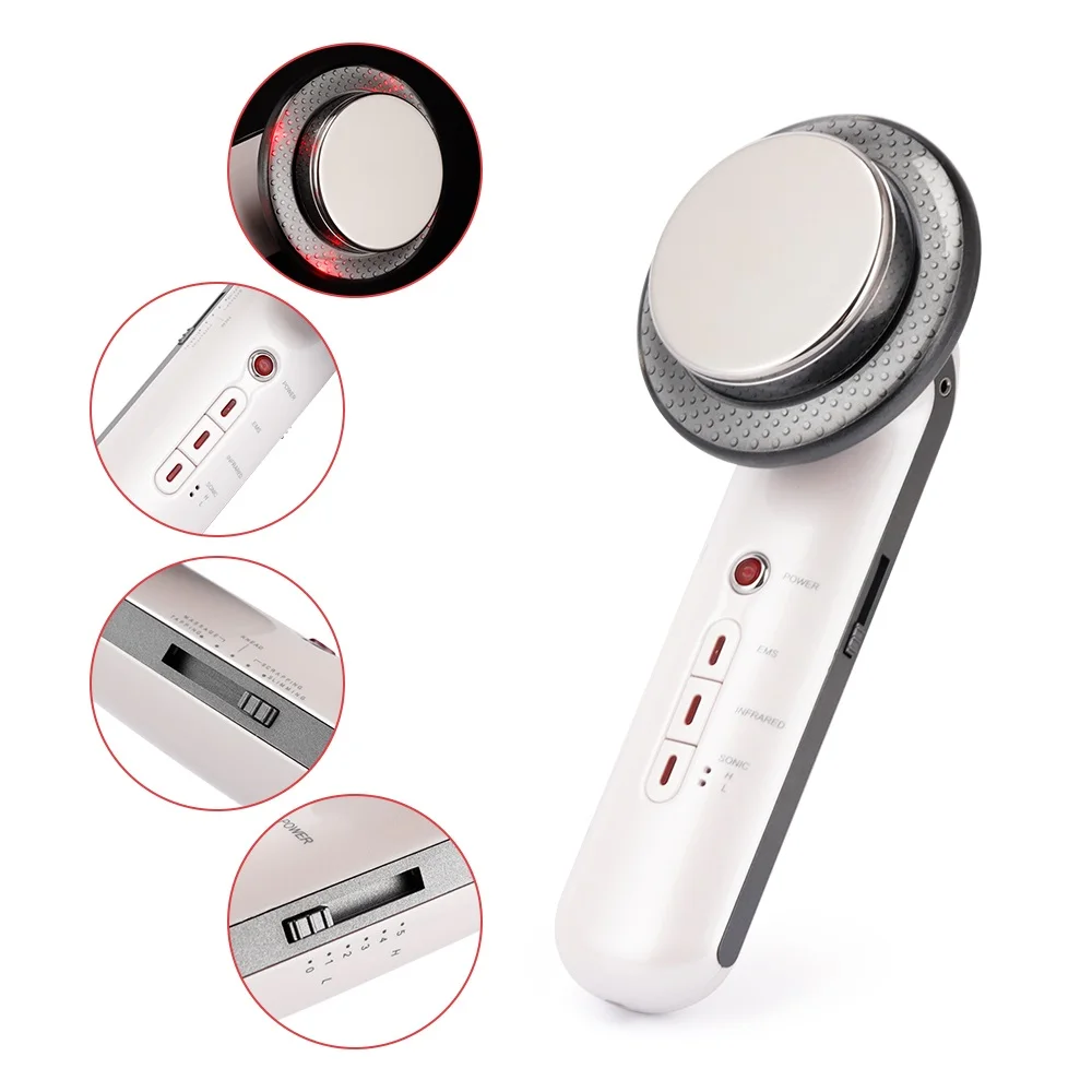 Ultrasound Cavitation Body Slimming Massager EMS Micro Current Weight Loss Far Infrared Facial Lifting Beauty Device