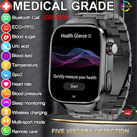 2025 New Medical grade Uric Acid Blood Glucose Smart Watch Men ECG+PPG Blood Lipids Bluetooth Call Health monitoring Smartwatch