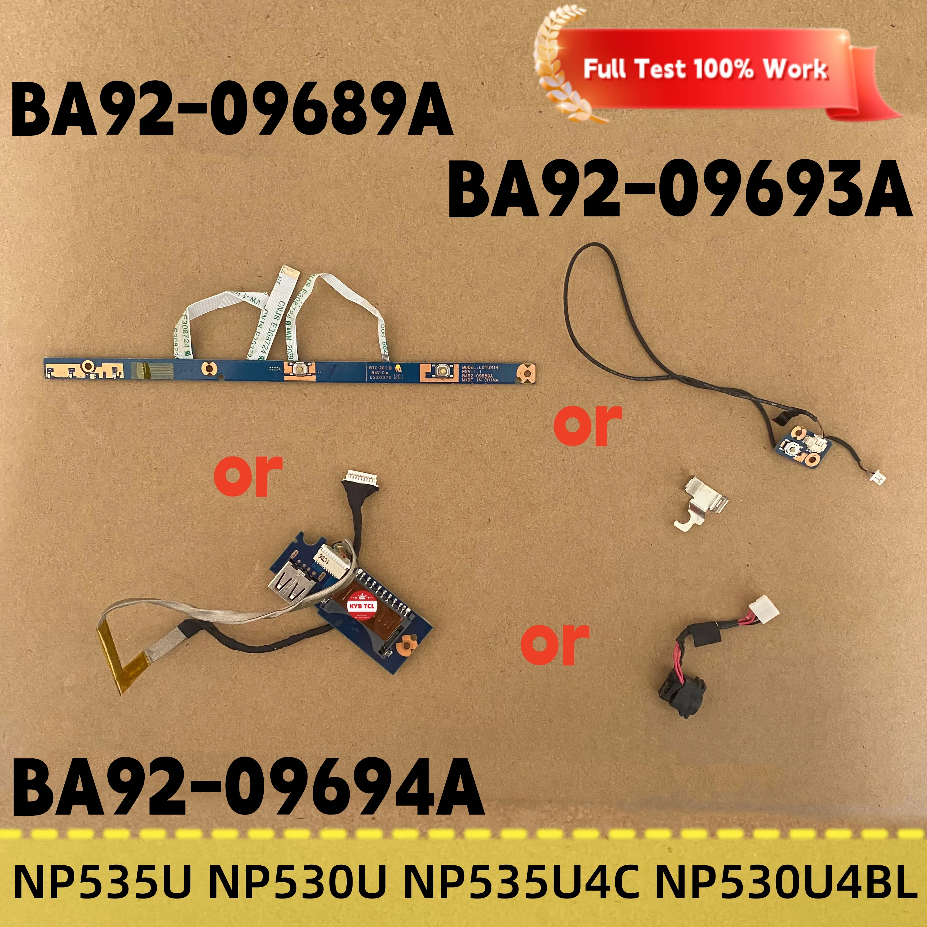 BA92-09693A BA92-09694A BA92-09689A Placa de Botões do Touchpad com Conector de Alimentação DC IN e Suporte para USB e SD para Samsung NP535U NP530U NP535U4C NP530U4B