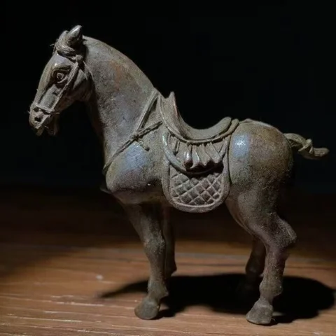 Chinese Old Bronze Copper Statue Hand Carved Horse,Antique handicraft ornaments