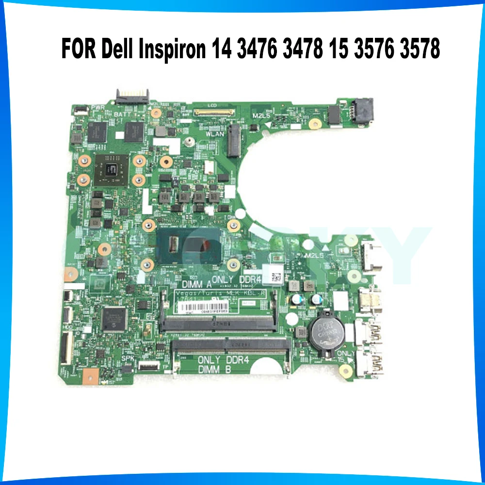 17841-1 FOR dell Inspiron 14 3476 3478 15 3576 3578 Laptop Motherboard DDR4 with I5 I7-7th/8th Gen CPU  2GB GPU Mainboard