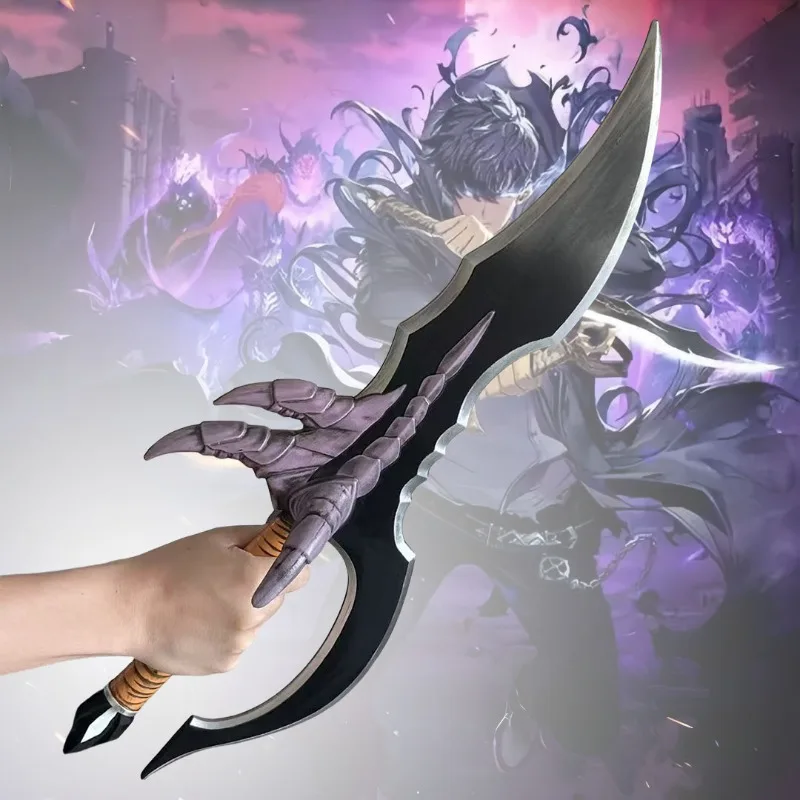 

65 см/25,5 дюйма Solo Leveling Katana, реквизит для косплея, оружие, дамасский меч, реальный размер, кинжал, японское аниме, оригинальная катана, самурайская сабля