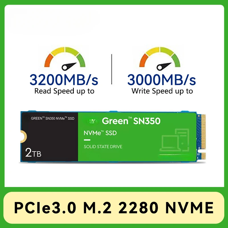 Green SN350 NVMe SSD PCIe 3.0 M.2 2280 500G 960G 240G 1TB Up to 3200MB/s Computer Solid State Drive