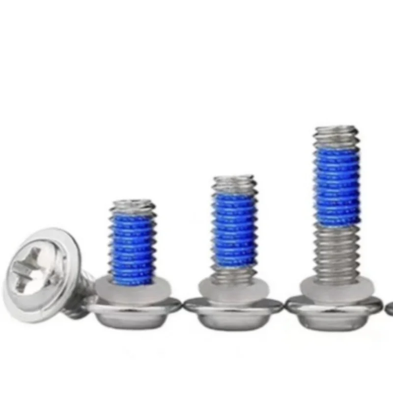 20 Pieces  M2 M2.5 M3 M4 M5 M6 304 Stainless Steel Glue Dispensing Round Head Phillips Screw With Built-in Washer Seal Ring Bolt