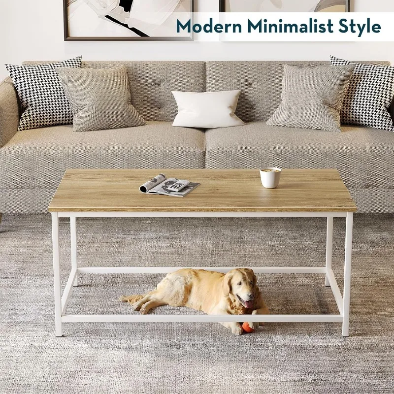 Mesa de centro Mesas de centro modernas e simples Design aberto Mesa central retangular minimalista