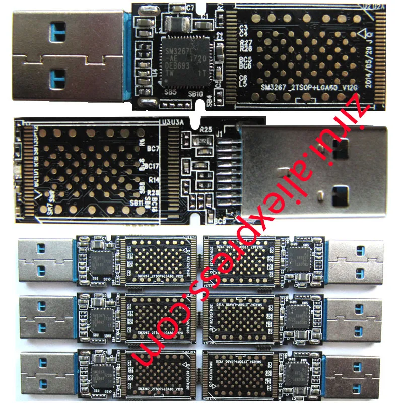 SM3267L AE UFD PCBA, 3267AE USB3.0 FLASH DRIVE PCBA, DIY UDF Kits, LGA60 Special Pad,ONLY FOR some LGA60 E2NAND