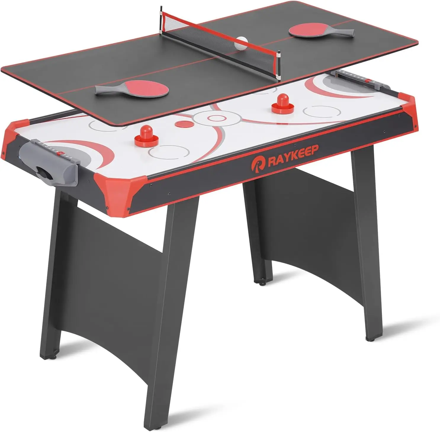 Air Hockey Table with Table Tennis Top, 2-in-1 Multi Game Tables Indoor Arcade Gaming Set with Pushers, Pucks, Paddles and Balls