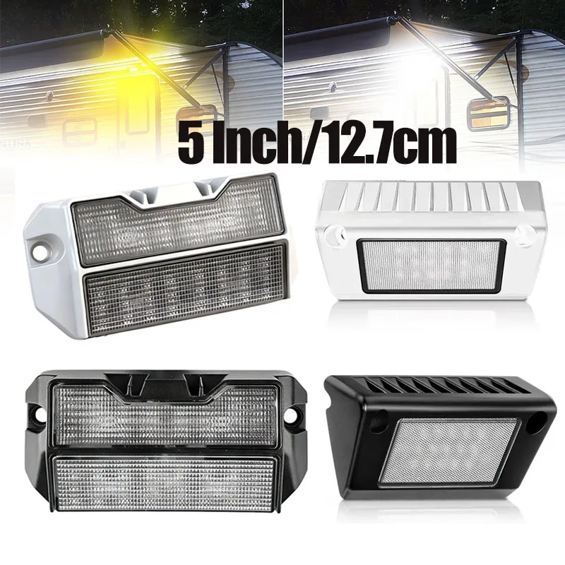 RV Exterior Light 5 Inch Porch Lights Flood Beam 12V 24V LED Scene Cargo Lighting for RVs Trailers Travel Campers SUV Truck