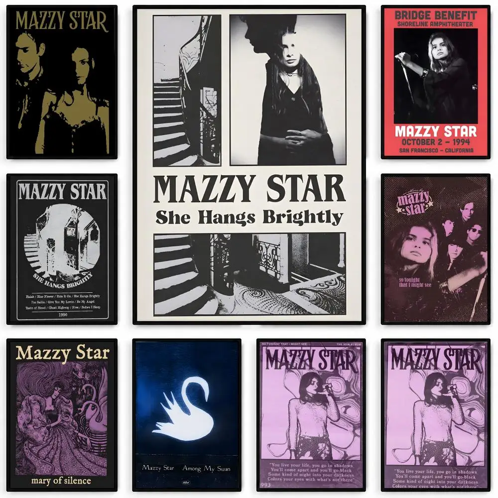 Band Mazzy Star Poster Waterproof Self-adhesive Stickers, Coffee Dorm Bedroom Wall Decals, Gift