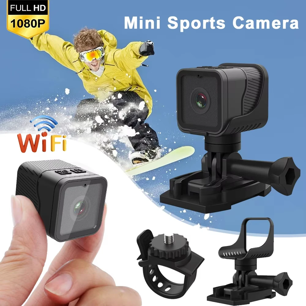 1080P HD Mini Action Camera WiFi Hotspot Portable Mini Sports DV Small Camcorder Video Recorder Motorcycle Bike Dash Cam