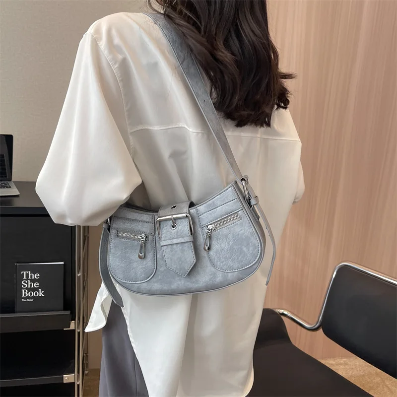 Korean Vintage Trendy Chic Casual Crossbody Bags All Match Elegant Simple Handbags Women Office Lady Shoulder  Y2k Aesthetic