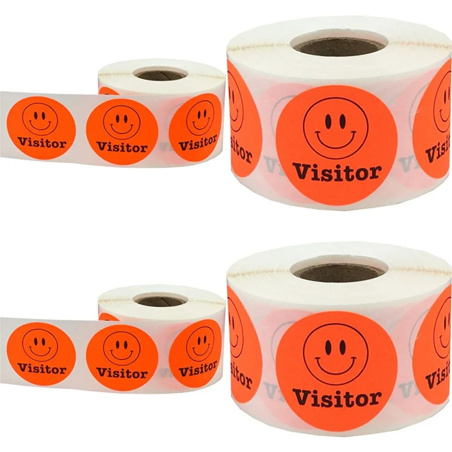 

Fluorescent Red 1 1/2 Inch Round Circle Dots Adhesive Stickers for Happy Face Visitor Labels - Ideal for Event Check-ins Classr