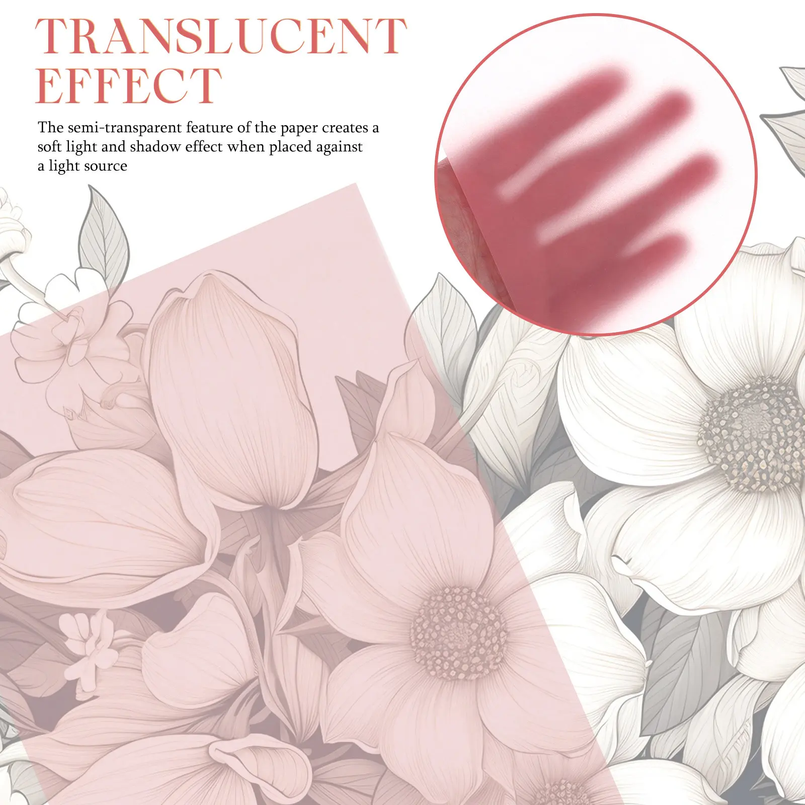 50Sheets Colored Tracing Paper Translucent Pattern Paper for Sewing Drawing Painting Calligraphy and Crafting Use