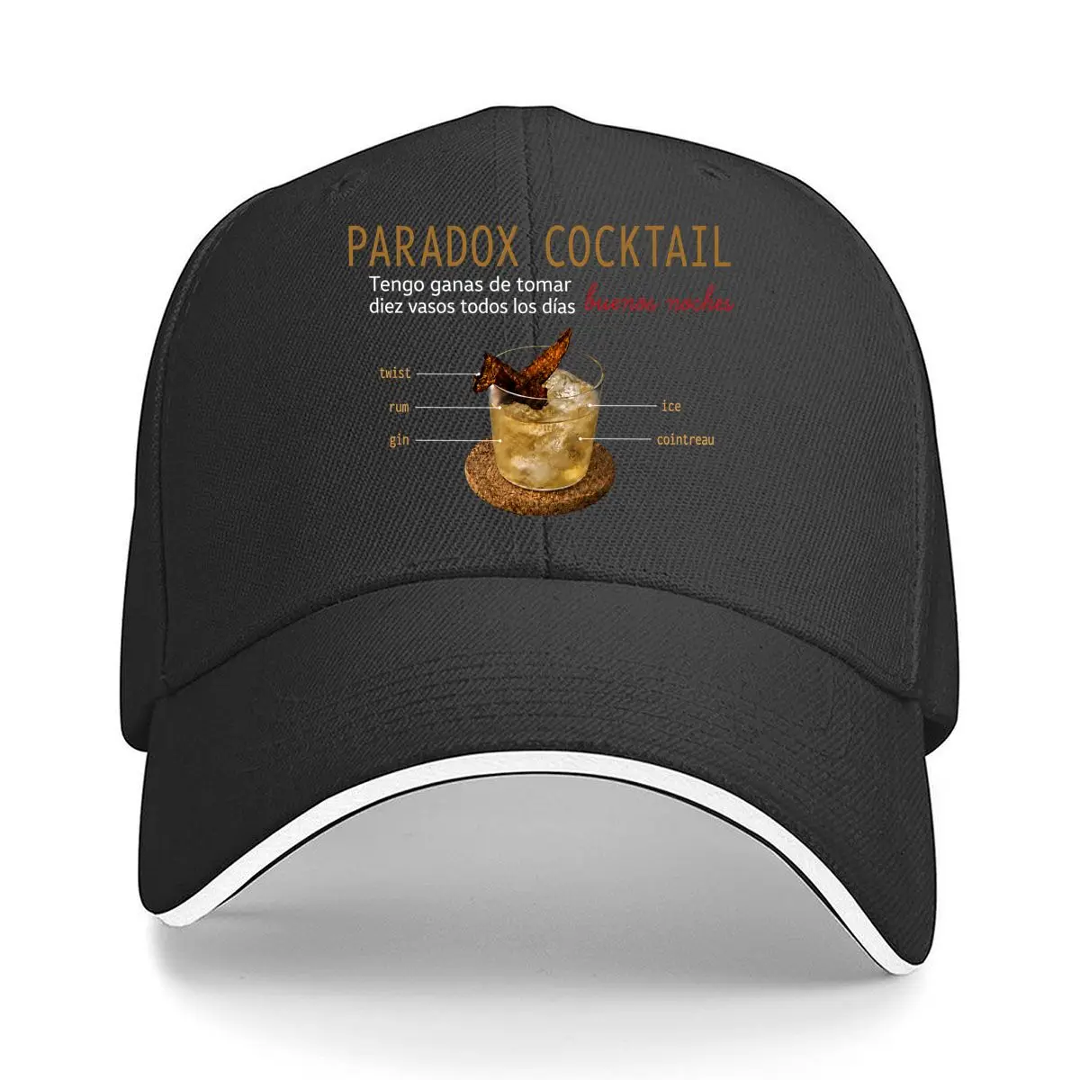 Paradox Cocktail Buenas Noches Twist Sandwich Baseball Cap Outdoor Workouts Sun Hat