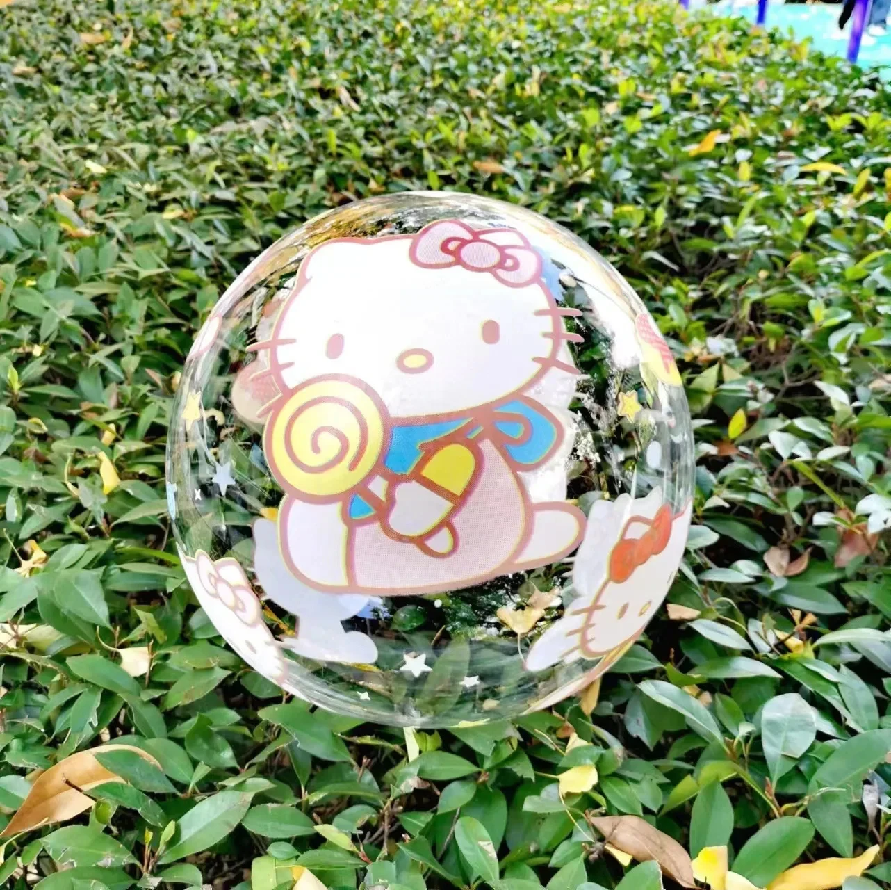 6 unids/set Hello Kitty Sanrio Kawaii globos transparentes impresos fiesta de cumpleaños boda regalos para niños juguete muebles decoración