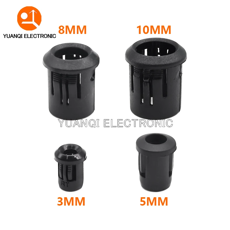 10pcs Black Plastic Lamp Bases 3mm/5mm/8mm/10mm LED Diode Holder Black Clip Bezel Socket Mount DIY Light Emitting Diode