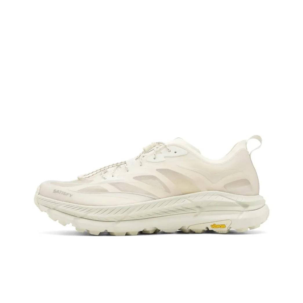 Satisfy X HOKA ONE ONE Mafate Speed 4 Running Shoes Unisex Low Top Ivory White 1157050-BONE