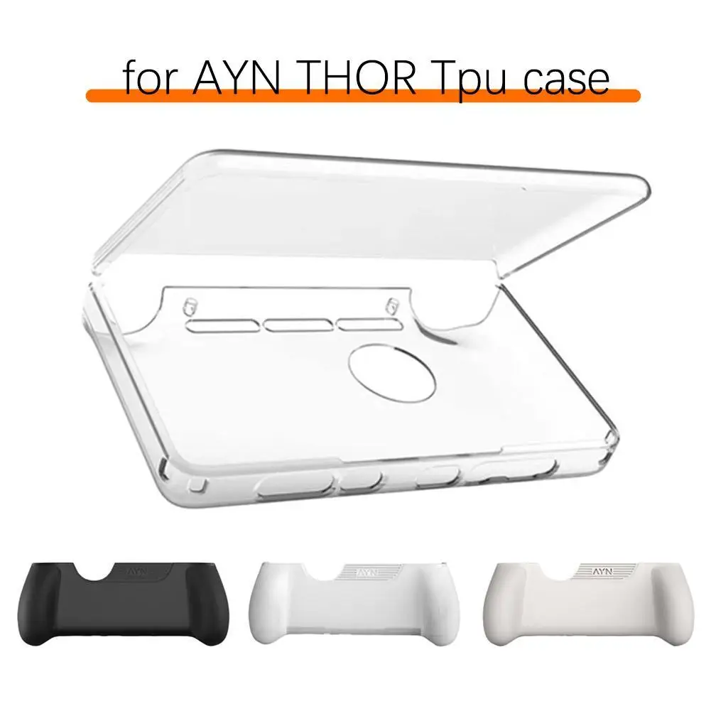 For AYN THOR TPU Protective Case Cover Dual Screen Flip Up Handheld Game Console Accessories Game Grip Protective Cover