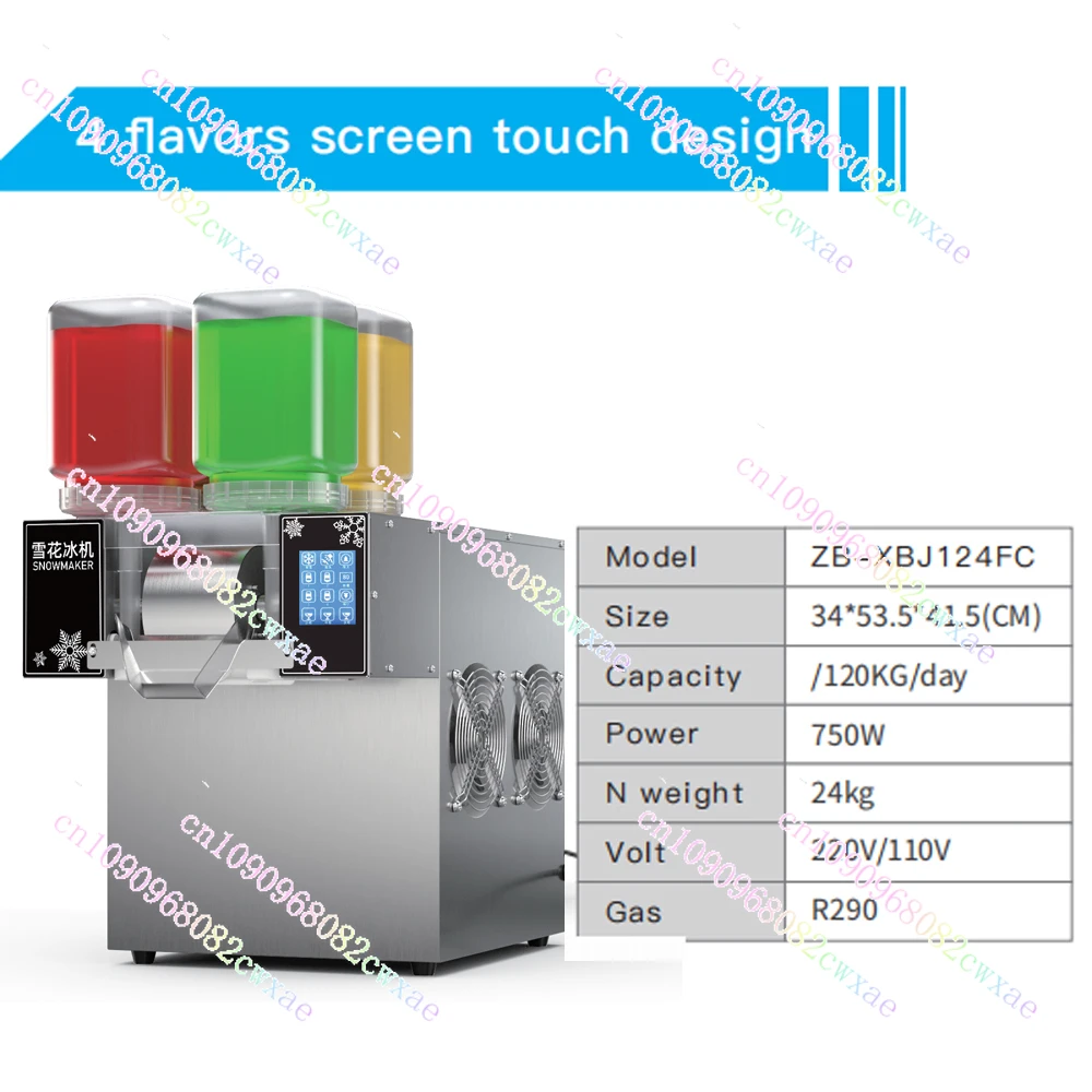 Commercial Ice Cream Making Machine, Snowflake Machine, 4 Barrels, Rainbow Color, Ice Shaver Maker, Snow Cone Machine