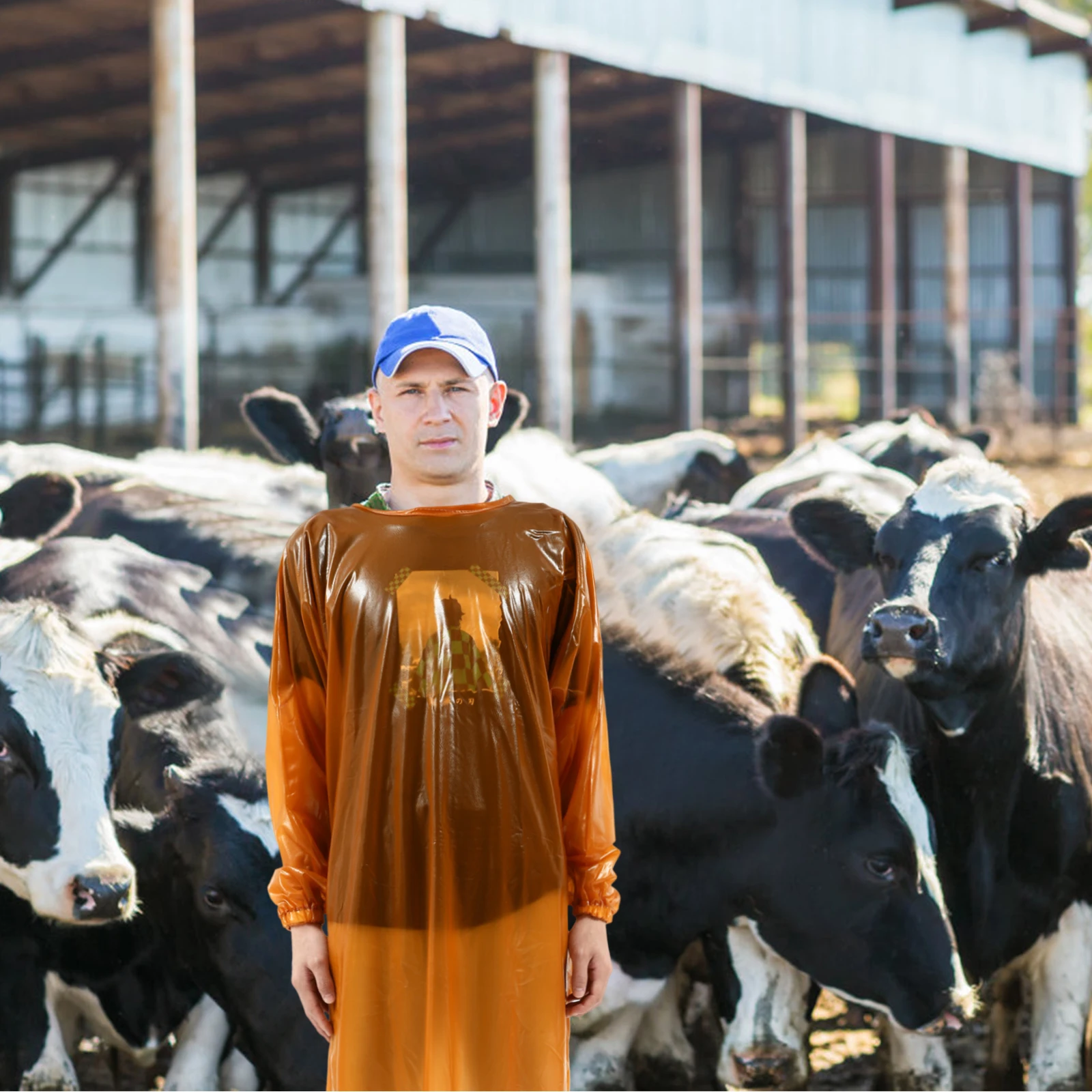 Ropa de trabajo impermeable, monos para hombres, babero, casa de matanza, traje de Pvc, bata, chaqueta, delantal de aceite para hombres, bata para mujeres a prueba de salpicaduras