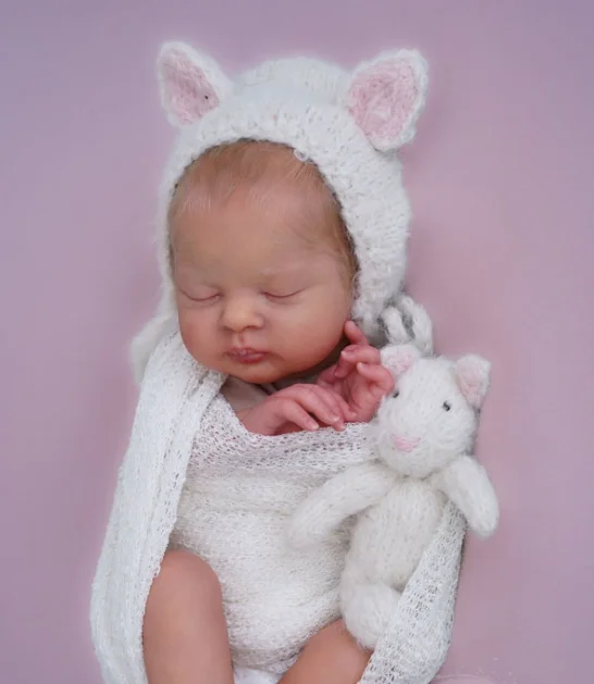

19inch Reborn Doll Kit Esenia Unpainted Unfinished DIY Doll Parts with Cloth Body for Artists Unassembled Doll Making Supplies