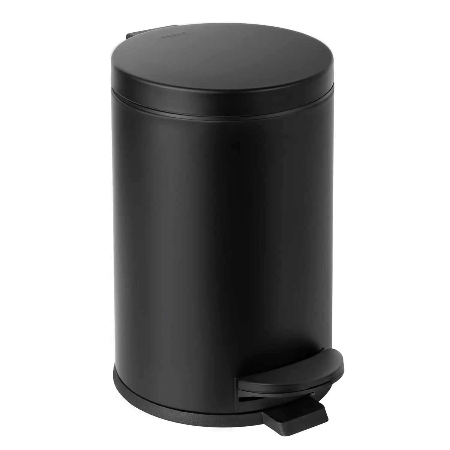 

Small Black Trash Can with Lid and Foot Pedal, 1.2 Gallons for Bathroom, Bedroom, Office