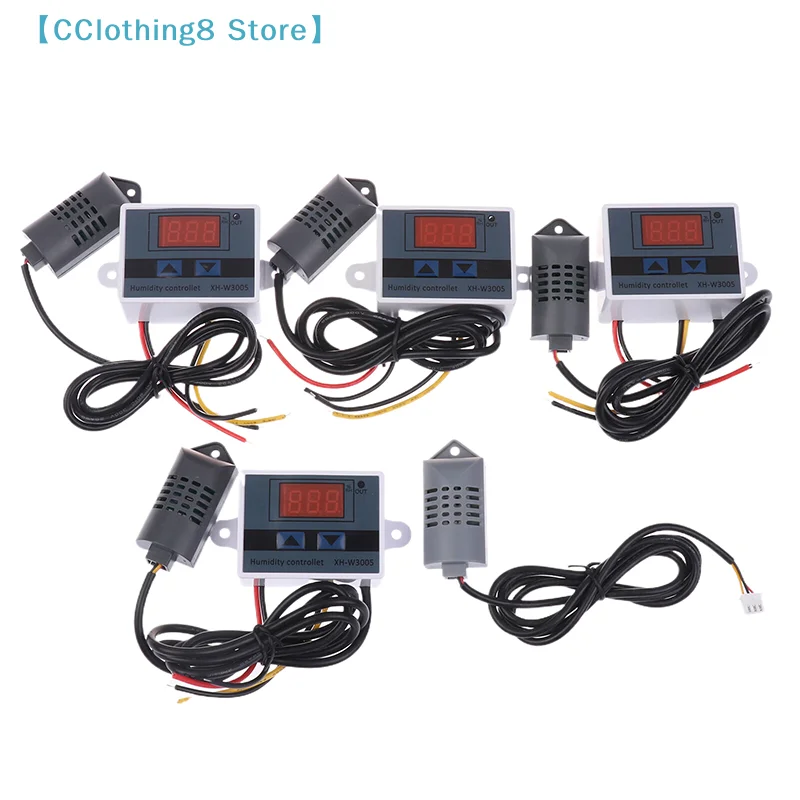 Controlador Digital de Umidade XH-W3005 12V 24V 220V Higrômetro Interruptor Regulador de Controle de Umidade + Sensor de Umidade 【AliS8】