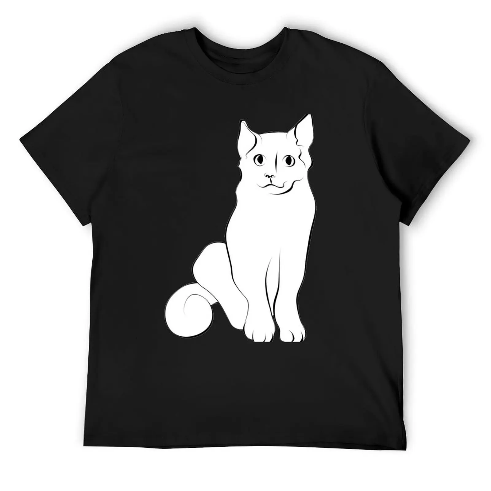 Simple Cat - graceful line art by Karen Little T-Shirt boys whites summer top shirts graphic mens shirts graphic tee