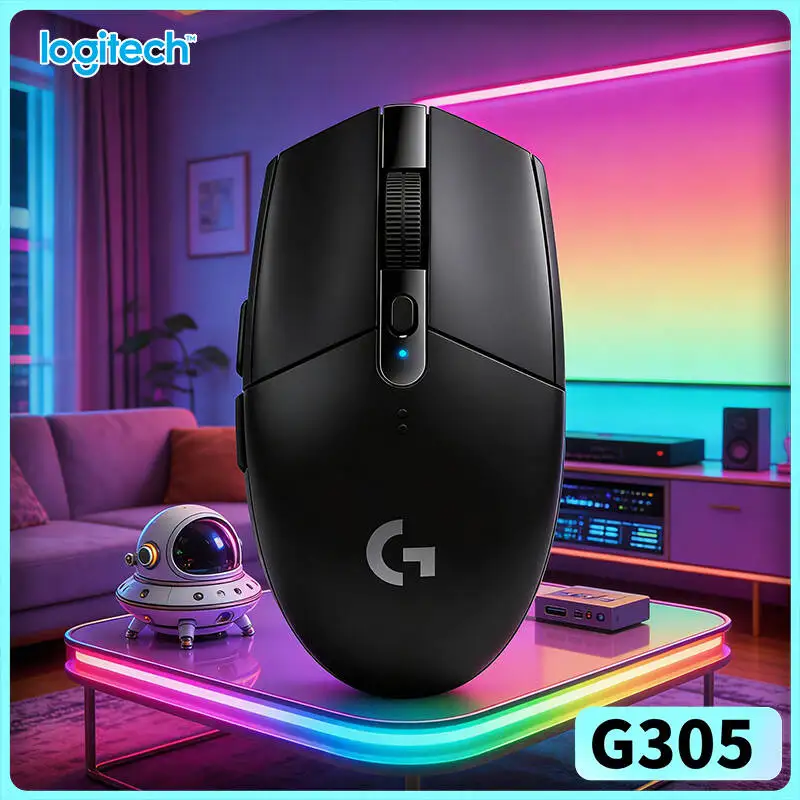 Wireless G305 Gaming Mouse, 12000 DPI HERO Precision, 6 Programmable Keys, 250h Battery, Logitech, PC Mac Compatible