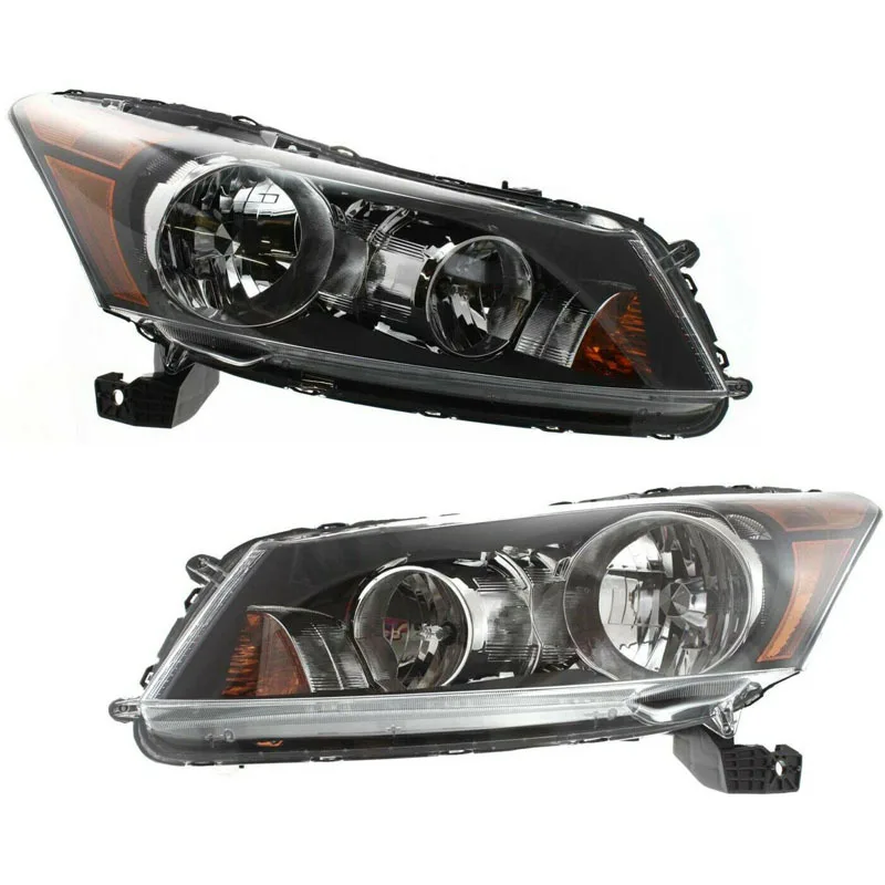 2Pcs Front Light Lamp Assembly For Honda Accord 2008 2009 2010 2011 2012 2013 Driver Left&Right Side Assembly Replacement