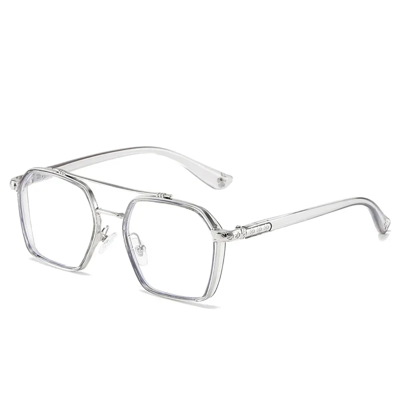 Vintage Square Glasses Transparent Anti Blue Light Eyeglasses Woman Man Computer Eyewear Clear Lens Retro Metal Frame Unisex