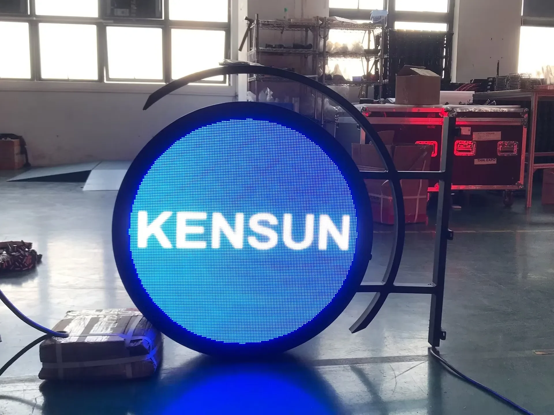 حار بيع P4.68 دائرة LED تسجيل HD فيديو الإعلان P4.68 في الهواء الطلق دائرة مستديرة LED العرض