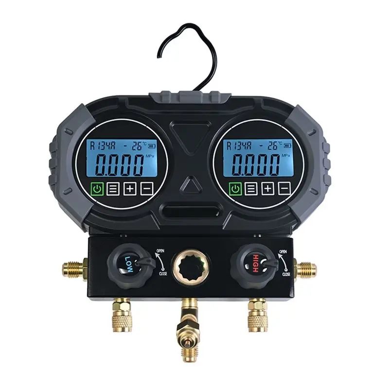 Exquisite-Refrigerants Digital Manifold Gage 1S Sensor Refresh 0-6000 Kpa Electronic Pressure Tester For Refrigerant Recharge