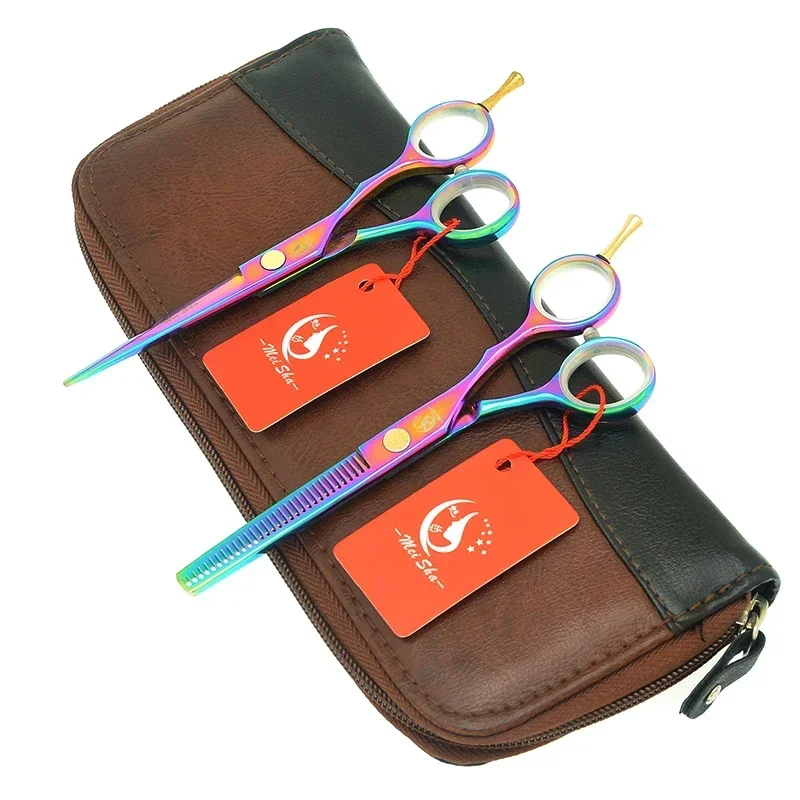 

Профессиональный набор парикмахерских ножниц 5,5 дюйма, радужные, JP440C, для стрижки и филировки волос, модель A0013A