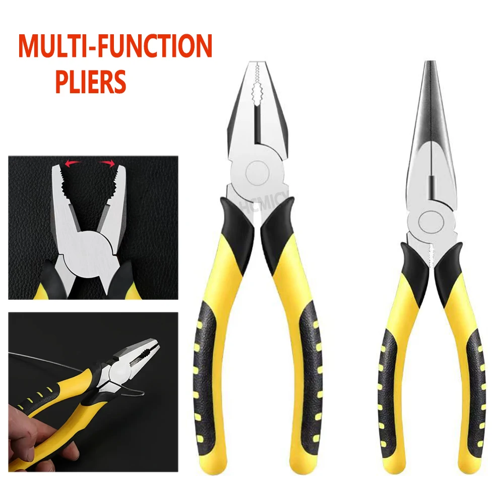

1/2 Pcs Wire Pliers Diagonal Nose Pliers Needle-nosed Pliers Multifunctional Pliers Suitable for Wire Cutting Twisting Gripping