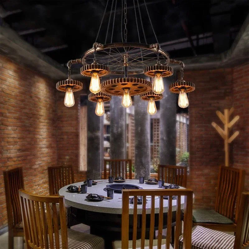 AFRA American Retro Pendent Lamp Industrial Wind Living Room Restaurant Loft Clothing Store Cafe Bar Box Homestay Chandelier